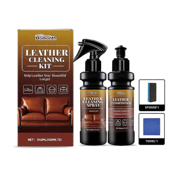 Læderrens og balsam, 2-i-1 til møbler, tasker, sofaer, bilsæder 120 ml