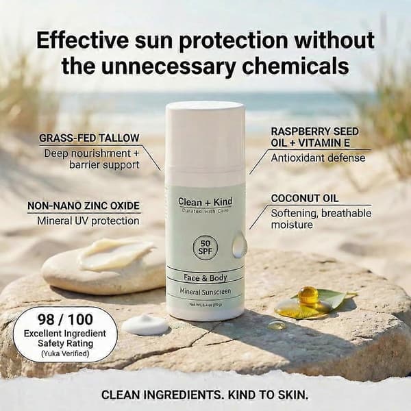 Talg Solkrem SPF50+ Vanntett Høy Beskyttelse Ansiktskrem 96g