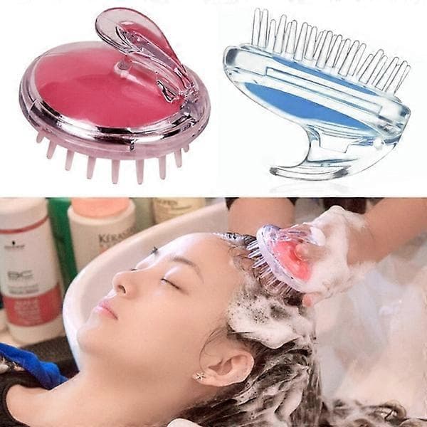 ZK-Soft Massageborstset Kroppsborste Schampo Hårbottenrengörare Hårvård Rosa