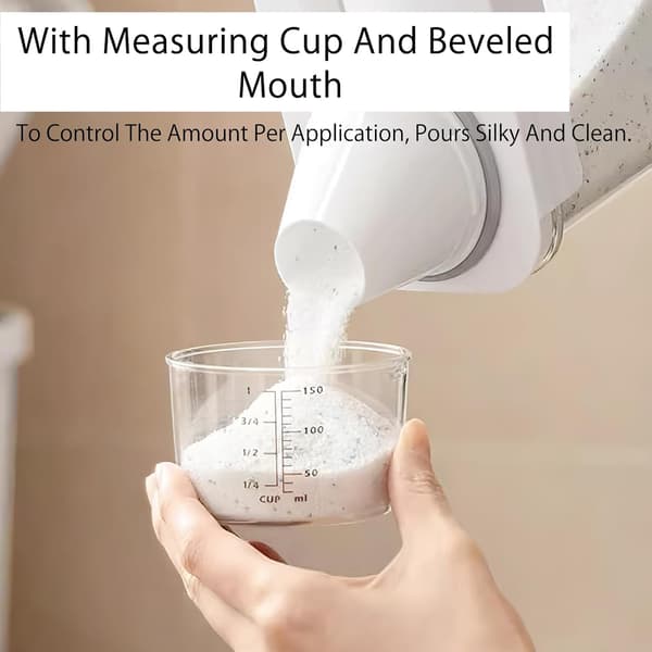 Airtight Detergent Container with Measuring Cup, Washing Powder Storage Box, Liquid Detergent Container, Flake Container (1100ml)