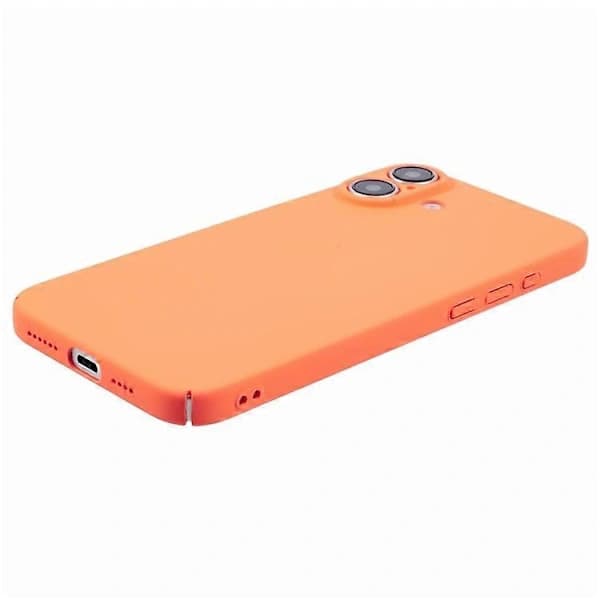 Mobilskal för iPhone 16 Plus – Hudvänligt gummi och hårt PC-material – Orange