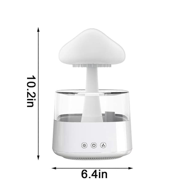 Fargerikt og regnluftfukterlys, aroma diffuser atmosfærelys, regn regndråpe luftfukter, diffuser for å hjelpe søvn, regnlyd akkompagnert av søvn