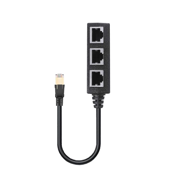 Strømadaptere Rj45 Ethernet-stik Splitter 1 til 3 stik Internetkabel 5 6 7 A