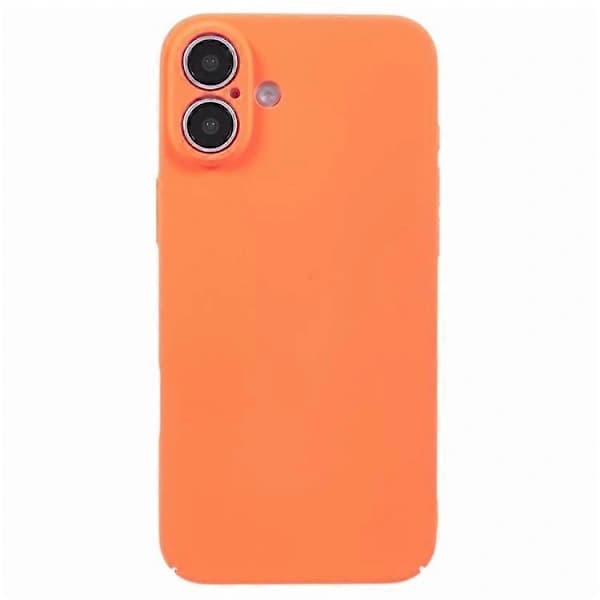 Mobilskall til iPhone 16 Plus – Hudvennlig gummi og hardt PC-materiale – Oransje