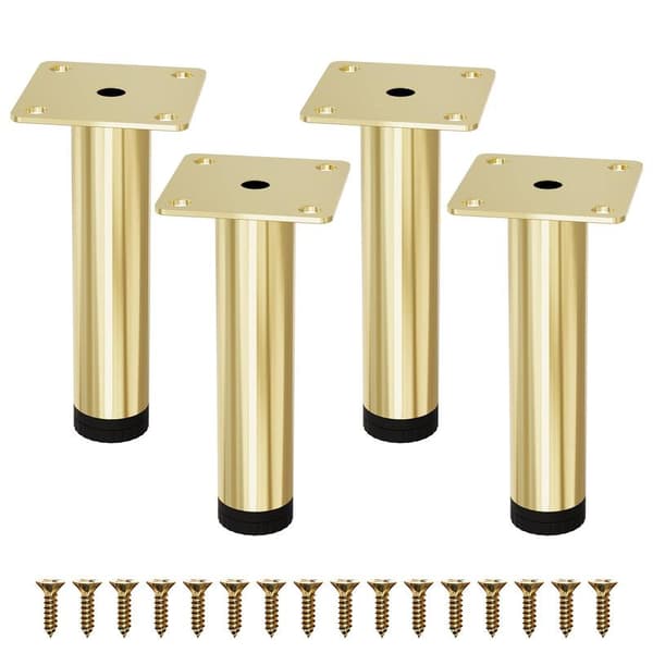 Sæt med 4 6\" møbelben, guldmetal, skab, sofa, ottomanfødder (15 cm, guld)
