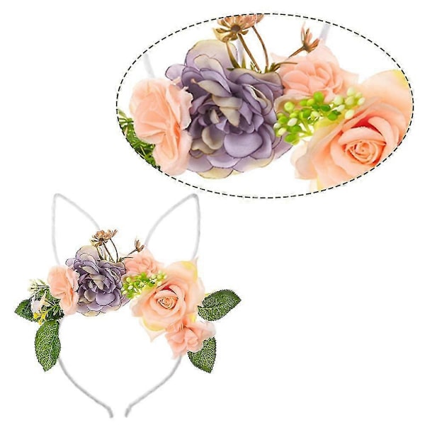 Påskehareørehodebånd med blomsterhodeplagg for kvinner og jenter, 2269 shape1