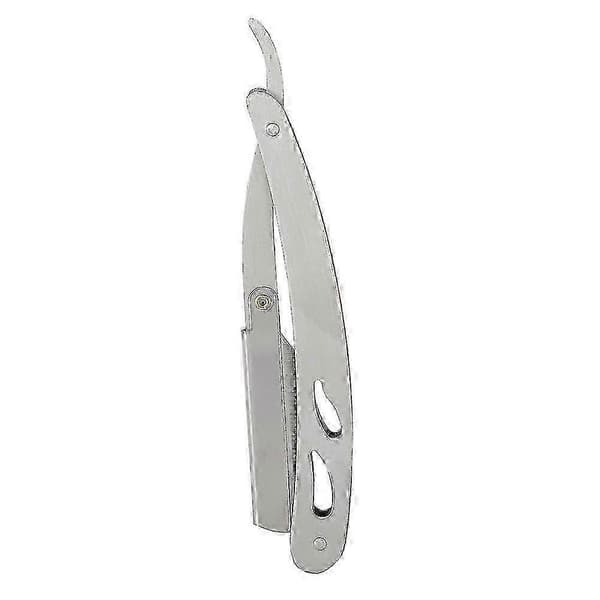 2025 Barberhøvel i rustfritt stål, rett sammenleggbar barberkniv med utskiftbart blad