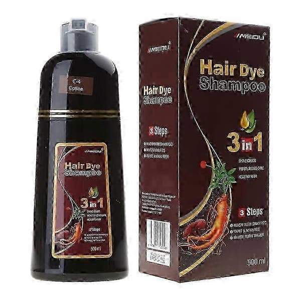 Shampoo med hårfarve - Langvarige effekter på få minutter for levende lokker, 500 ml Coffee