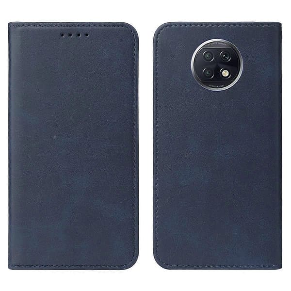 För Xiaomi Redmi Note 9T Magnetisk Stängning Läderfodral Blå