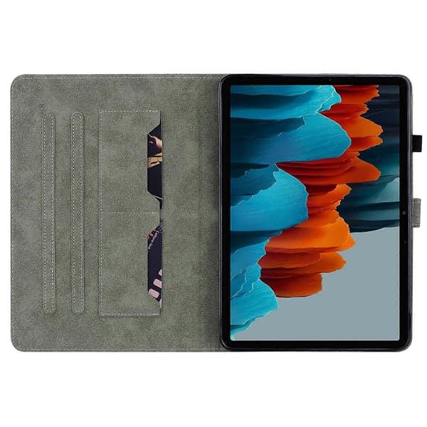 Samsung Galaxy Tab S7+/Tab S8+/S7 FE PU -tablettikotelo Black