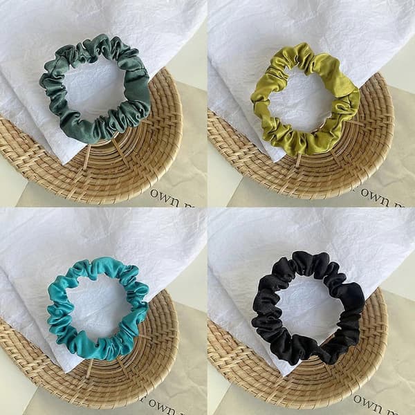 16 stk sateng hårstrikker for søvn natt scrunchie, hårtilbehør hårstrikk hodeplagg for kvinner stil 5