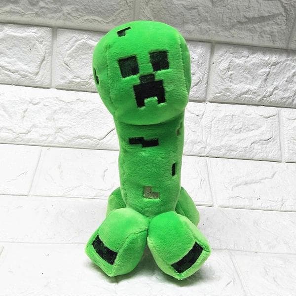 Minecraft Creeper Plys, Blød Polyester Velboa, 7-11 Tommer Sort Og Grøn Samlerlegetøj