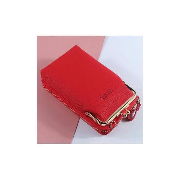 Black Mobile Phone Bag with Shoulder Strap and Wallet Pocket