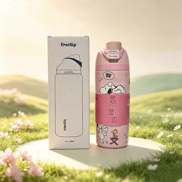 Owala Freesip 24/32oz Vandflaske Rustfrit Stål Snoopy Pink