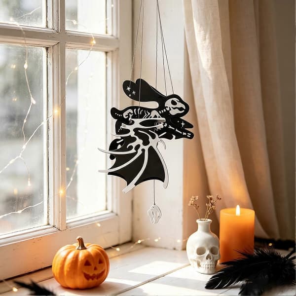 Halloween Pull-Back Vinget Kranie Legetøj - 3D Printet Flyvende Skelet - til Udendørs Have Veranda Indretning A