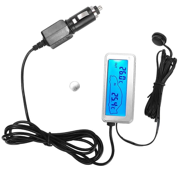 Bil Digital 12V LCD Display Indendørs Udendørs Følsomhed Termometer Temperaturmåler
