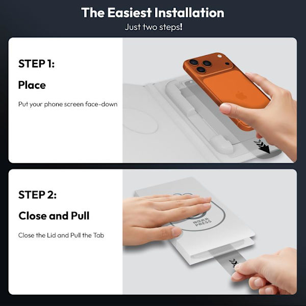 2-PACK iPhone 17 Pro Max Screen Protector & 2-PACK Lens Protector - Tempered Glass | [SmartFit Reusable System] - Bubble-Free