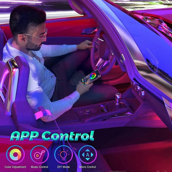Car lighting interior, LED car lighting interior, car lighting interior, LED light bar for car with APP control
