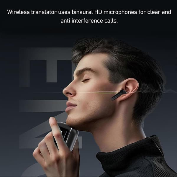 Trådløse språkoversettelseshodetelefoner BT IPX6 Vanntette 137 språk 3 moduser Oversettelseshodetelefoner Svart