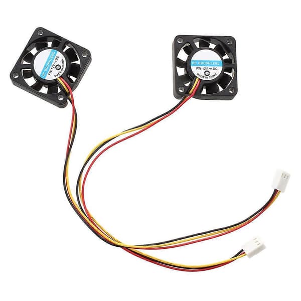 2 stk. 3-benet 40 mm firkantet PC-computer køleventilator DC 12V sort Svart
