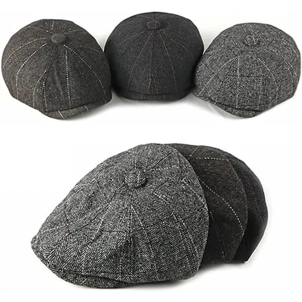 Newsboy Cap Justerbar Herringbone Baker Boy Flat Caps Skyddsmössa Stoff Cap for menn