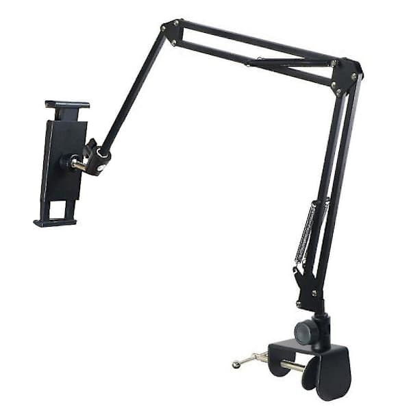 Tabletstativ til seng, tabletbeslag til seng, tabletholderstativ 360 grader roterende med stabil aluminiumsarm til iPad, tablets