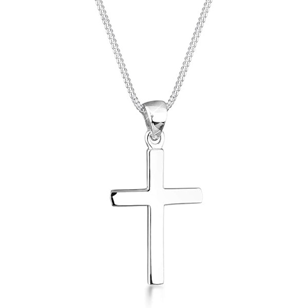 Dame Kors Vedhæng Halskæde Religiøs Basic 925 Sterling Sølv