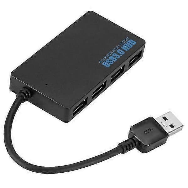 OCIODUAL USB 3.0 Hub 4 porte sort højhastighedsdataoverførsel 5 Gbps ultrahurtig Super Speed SS dataadapter splitter