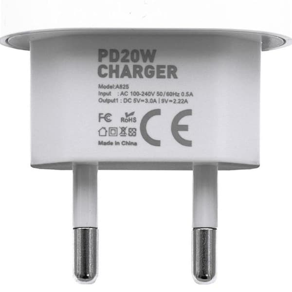 Oplader til iPhone - Hurtigoplader - Adapter + Kabel 20W USB-C Hvid 1-Pack iPhone