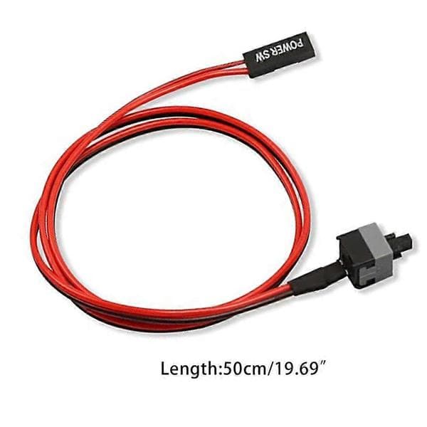2-pack 2-stifts SW PC-strömkabel på/av tryckknapp datoromkopplarkabel 50 cm Multicolor
