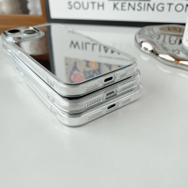iPhone 13 Pro Max Case, Luxury Makeup Mirror Case Transparent Clear Back Soft TPU and Hard PC Slim Cover, Full Camera Protection Shockproof