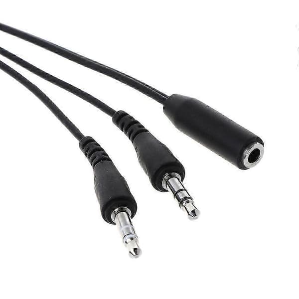 3,5 mm stik hun til 2 han splitter hovedtelefon lydadapterkabel til pc-computere, sæt til reparation af hovedtelefonkabel Black