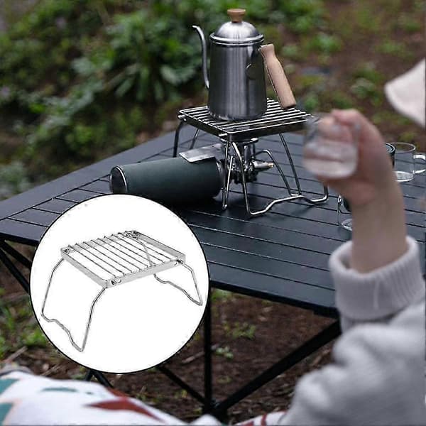 BBQ Grill Bærbar Sammenklappelig Grill i Rustfrit Stål Mini Gasgrill