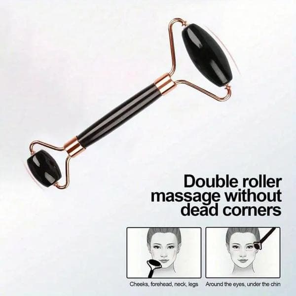 Ansigtsmassager og Gua Sha-rulle i silikone til ansigtet Sort Black 2