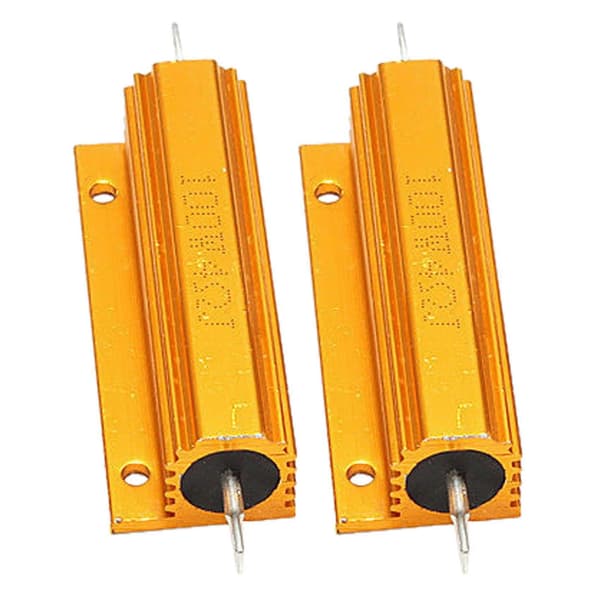 2X Guld Aluminium Kapslet Effektmodstand Modstand 100W, 4 Ohm 4R Guld