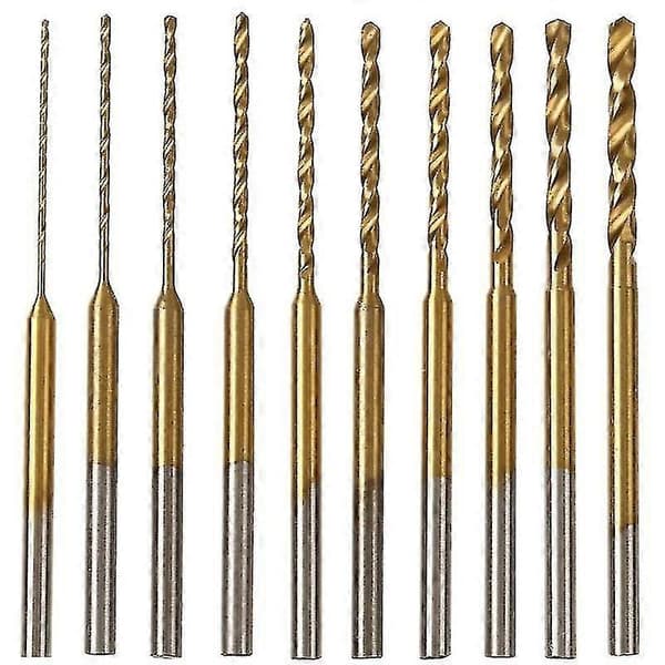 Sno-borebitssæt - 10 stk. 0,6 mm-2,2 mm små borebits 2,35 skaft Hss mini graveringsborebits Ho