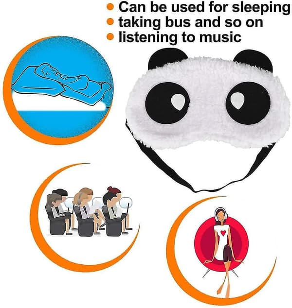 Ögonmask Sovmask Ögonskydd Fluffig Söt Panda Figur 1 st
