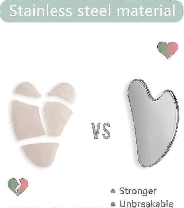 Gua Sha, Gua Sha-sten i rustfrit stål, opgraderet Guasha til ansigt, Guasha