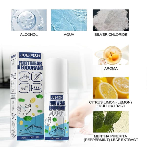 Jue-Fish Sko- og Strømpe-Deodorant, Sko, Strømper og Skoskab Deodorant Luftfrisker 2PCS