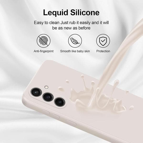 Silicone Case Compatible with Samsung Galaxy S23 FE, Full Body Silky Soft Phone Case with Camera Protection, Shockproof Shell with Microfiber