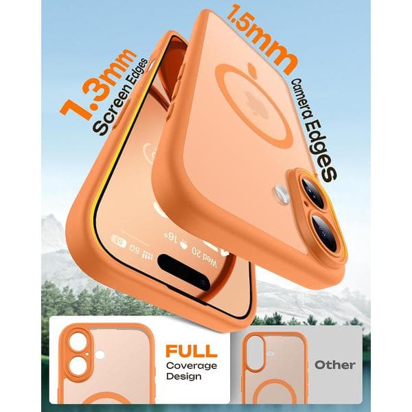 Magnetic Case for iPhone 17 6.3-inch, Compatible with MagSafe (Orange) iPhone 17