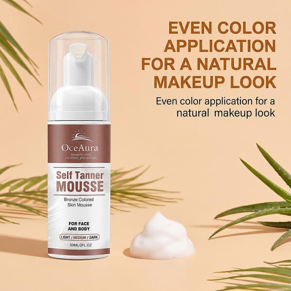 Selvbruner Mousse, 60 ml Bronzing Skum til Ansigt & Krop 2PCS
