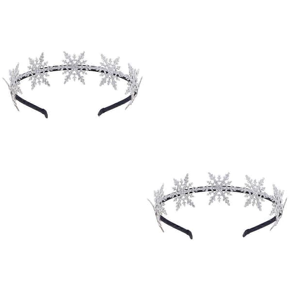Julhårband Glitter Snöflinga Hårband för barn 2-pack Silver Partyfavörer