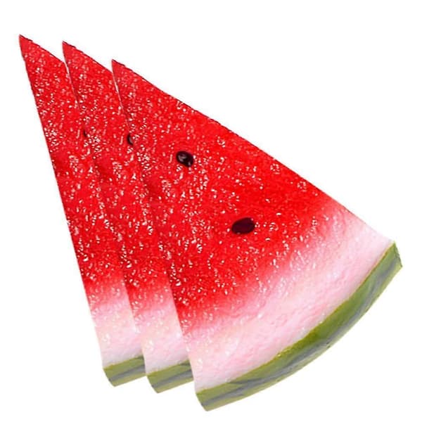 Falske vandmelonmodeller 3 stk. simuleringsvandmelonskiver til udstillingsdekoration