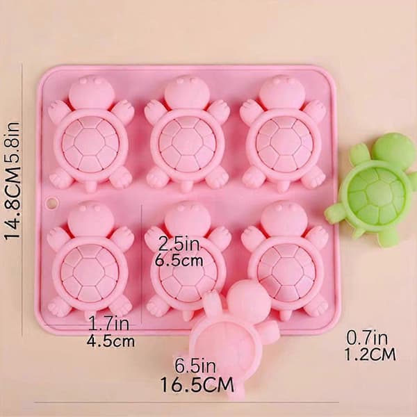 Mini sköldpaddor silikonform, havssköldpaddsformade silikonisbitsformar, sköldpaddor isbricka chokladgodis puddingbricka pink