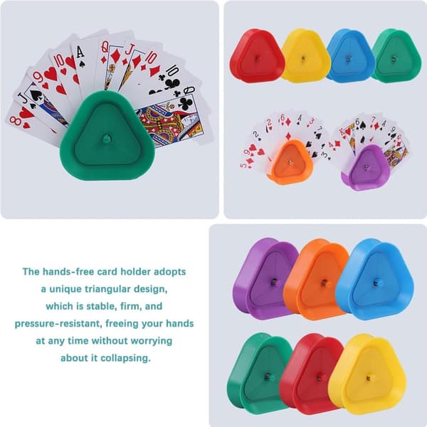 4-pack 4-färgs triangulär korthållare för handsfree-spel