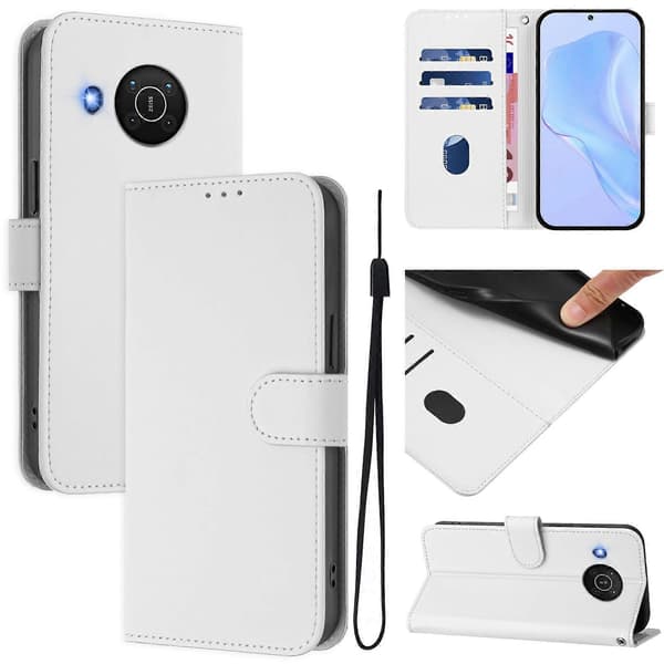 Ensfarget PU-deksel til Nokia X20 / X10 White