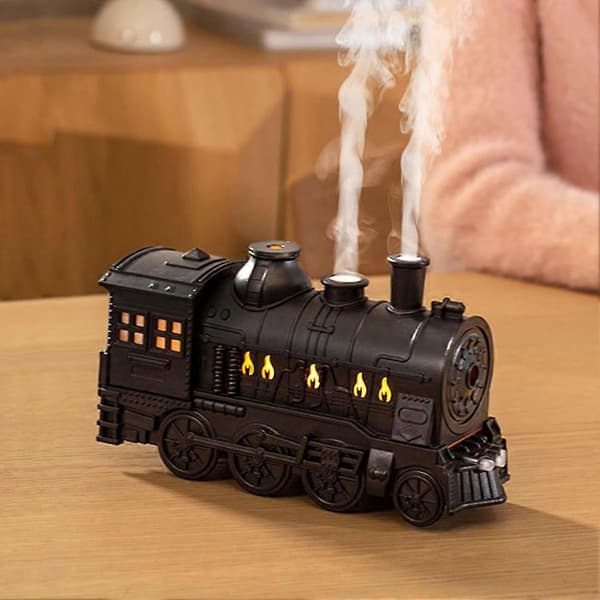 USB-luftfukter 300 ml togformet eterisk oljediffuser med stille kjølig tåke, 2 lys- og 2 tåkemoduser, aromaterapi A Bronze