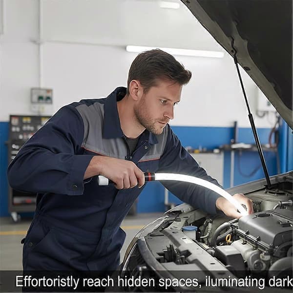 2-pack Flexible LED Light Strip, Bendable Rechargeable Work Light with High Lumen, 3 Brightness Modes, Hands-Free for Car Workshop
