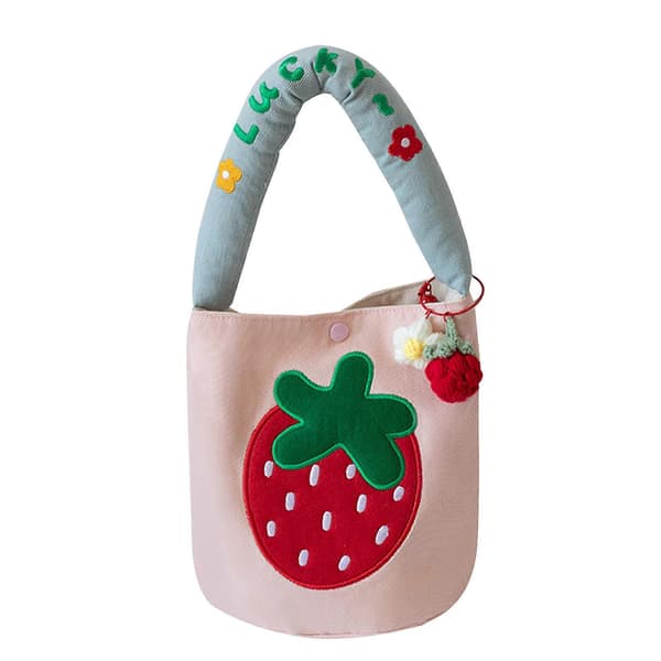 Tecknad damväska Söt sommarväska Studentflickor Bento Lunchväskor Handväskor Pink
